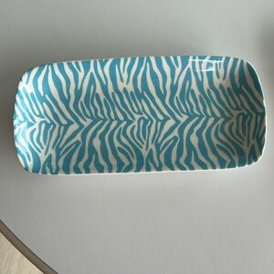 Jonathan Adler Blue and White Zebra Tray